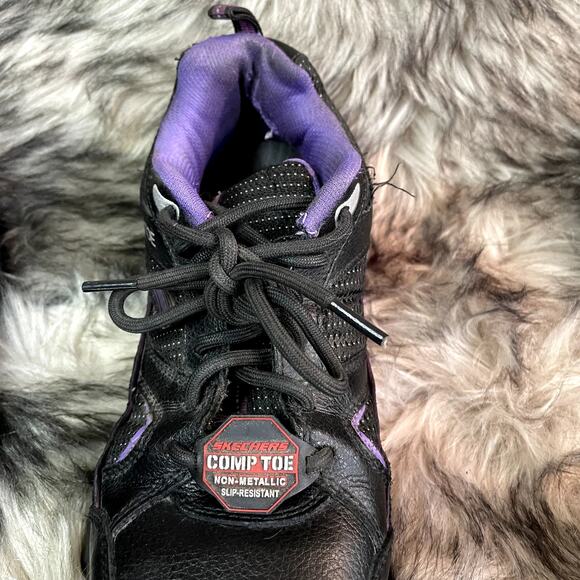 Skechers COMP TOE Size 7 wide Women Work shoe non-metallic Leather - Picture 7 of 12